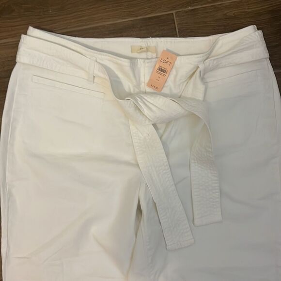 LOFT Plus Tie Waist Straight Crop Pants - Picture 4 of 6